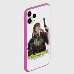 Чехол iPhone 11 Pro матовый Киберпанк 2077, цвет: 3D-фиолетовый — фото 2