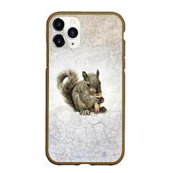 Чехол iPhone 11 Pro матовый Белки, цвет: 3D-коричневый