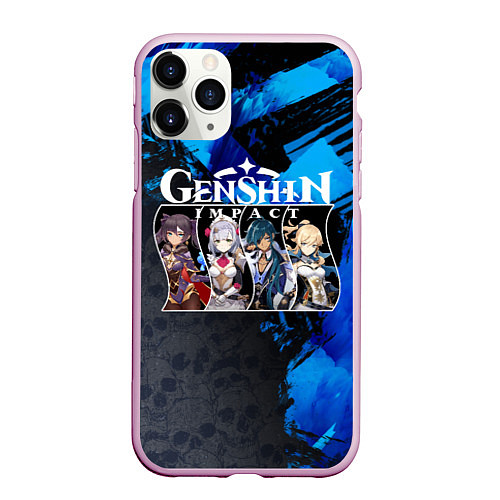 Чехол iPhone 11 Pro матовый Genshin Impact / 3D-Розовый – фото 1