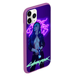 Чехол iPhone 11 Pro матовый Cyberpunk 2077 V, цвет: 3D-фиолетовый — фото 2