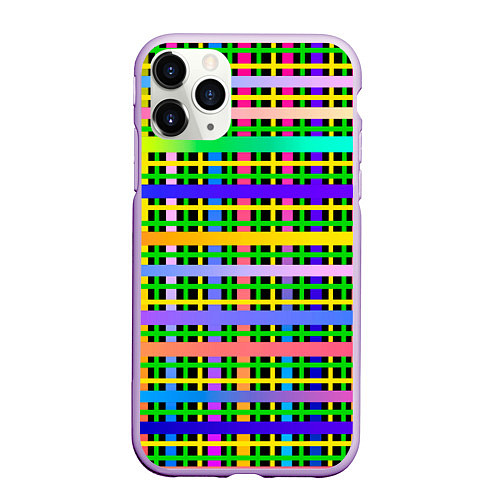 Чехол iPhone 11 Pro матовый Цветной беспредел / 3D-Сиреневый – фото 1