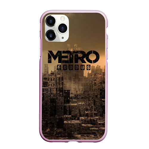 Чехол iPhone 11 Pro матовый Metro город-призрак / 3D-Розовый – фото 1