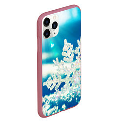 Чехол iPhone 11 Pro матовый Снег, цвет: 3D-малиновый — фото 2