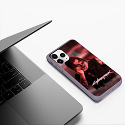 Чехол iPhone 11 Pro матовый Johnny Silverhand Cyberpunk, цвет: 3D-серый — фото 2