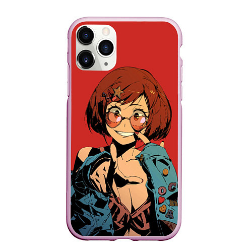 Чехол iPhone 11 Pro матовый Урарака Очако Моя геройская / 3D-Розовый – фото 1