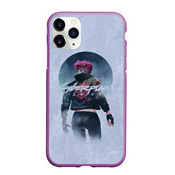 Чехол iPhone 11 Pro матовый Cyberpunk 2077, цвет: 3D-фиолетовый