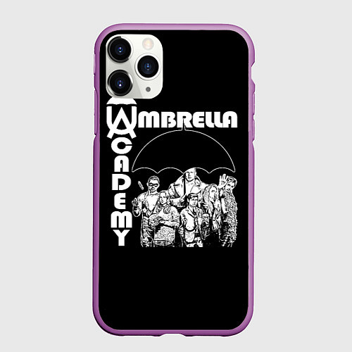 Чехол iPhone 11 Pro матовый Umbrella academy / 3D-Фиолетовый – фото 1