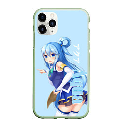 Чехол iPhone 11 Pro матовый Aqua, цвет: 3D-салатовый