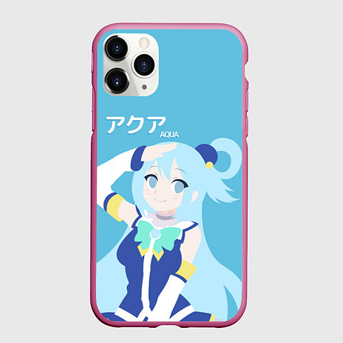 Чехол iPhone 11 Pro матовый Aqua / 3D-Малиновый – фото 1
