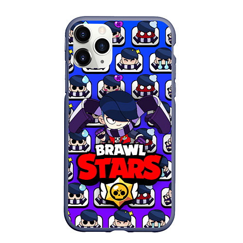 Чехол iPhone 11 Pro матовый BRAWL STARS EDGAR / 3D-Серый – фото 1