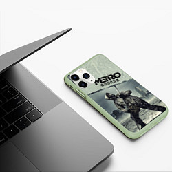Чехол iPhone 11 Pro матовый Metro Exodus, цвет: 3D-салатовый — фото 2