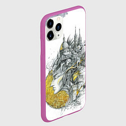 Чехол iPhone 11 Pro матовый Город в голове, цвет: 3D-фиолетовый — фото 2