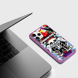Чехол iPhone 11 Pro матовый UNDERTALE, цвет: 3D-фиолетовый — фото 2