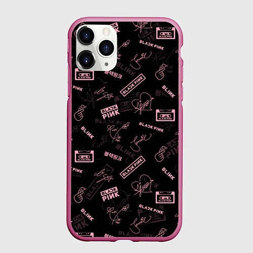 Чехол iPhone 11 Pro матовый BLACKPINK / 3D-Малиновый – фото 1