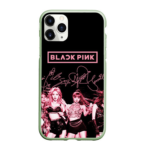 Чехол iPhone 11 Pro матовый BLACKPINK / 3D-Салатовый – фото 1