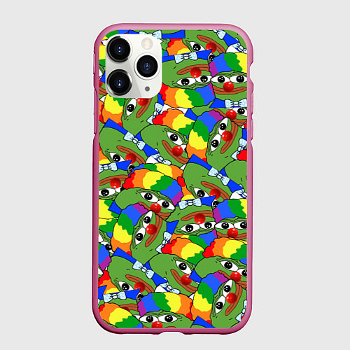 Чехол iPhone 11 Pro матовый ПЕПЕ КЛОУН / 3D-Малиновый – фото 1