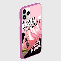 Чехол iPhone 11 Pro матовый BLACKPINK ICE CREAM, цвет: 3D-фиолетовый — фото 2