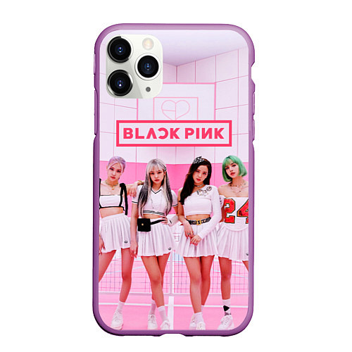 Чехол iPhone 11 Pro матовый BLACKPINK / 3D-Фиолетовый – фото 1