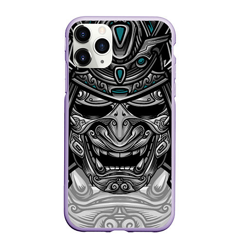 Чехол iPhone 11 Pro матовый Cyber Samurai / 3D-Светло-сиреневый – фото 1