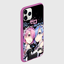 Чехол iPhone 11 Pro матовый Re:Zero, Рам и Рем, цвет: 3D-фиолетовый — фото 2