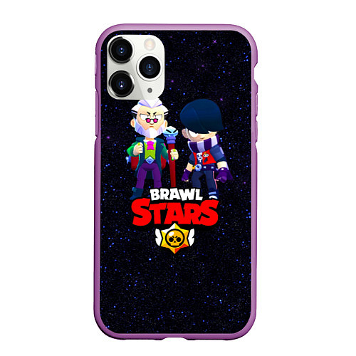 Чехол iPhone 11 Pro матовый Brawl Stars / 3D-Фиолетовый – фото 1