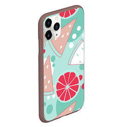 Чехол iPhone 11 Pro матовый Арбузно-цитрусовый узор, цвет: 3D-коричневый — фото 2