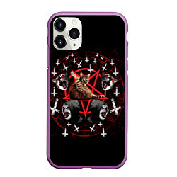 Чехол iPhone 11 Pro матовый Satanic Cat, цвет: 3D-фиолетовый