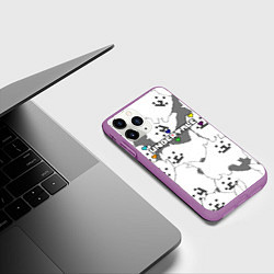 Чехол iPhone 11 Pro матовый Undertale, цвет: 3D-фиолетовый — фото 2