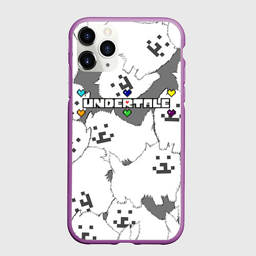 Чехол iPhone 11 Pro матовый Undertale / 3D-Фиолетовый – фото 1