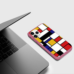 Чехол iPhone 11 Pro матовый Color blocking, цвет: 3D-малиновый — фото 2