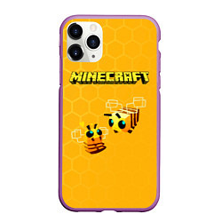 Чехол iPhone 11 Pro матовый Minecraft, цвет: 3D-фиолетовый