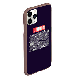 Чехол iPhone 11 Pro матовый LONDON, цвет: 3D-коричневый — фото 2