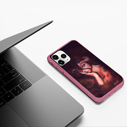 Чехол iPhone 11 Pro матовый Альбедо, цвет: 3D-малиновый — фото 2