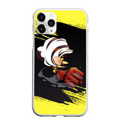Чехол iPhone 11 Pro матовый Сайтама One Punch Man, цвет: 3D-белый
