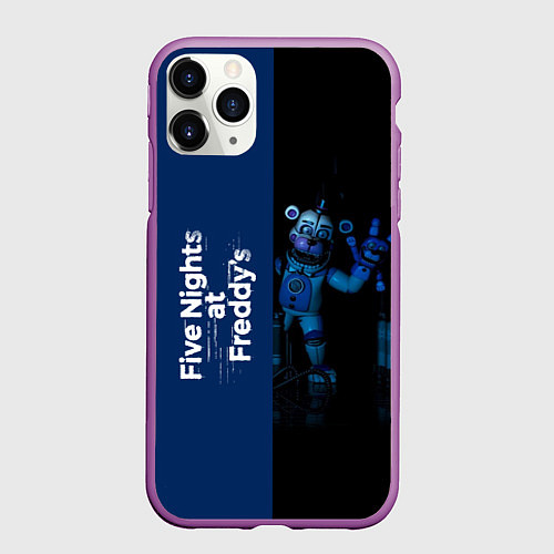 Чехол iPhone 11 Pro матовый Five Nights At Freddy / 3D-Фиолетовый – фото 1