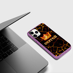 Чехол iPhone 11 Pro матовый Сергей, цвет: 3D-фиолетовый — фото 2