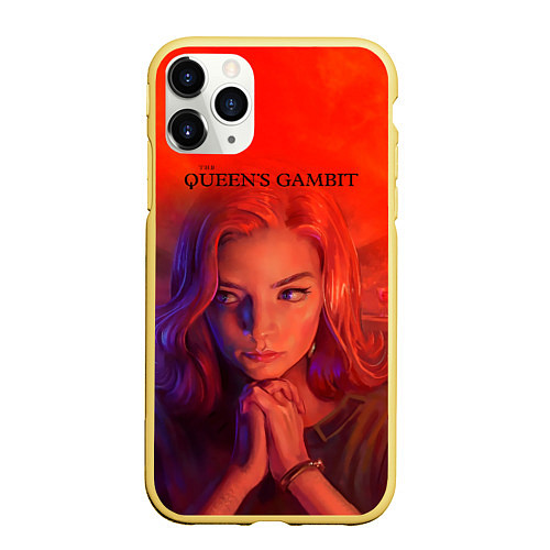 Чехол iPhone 11 Pro матовый Queens Gambit Ход Королевы / 3D-Желтый – фото 1