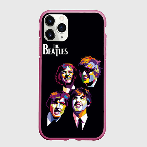 Чехол iPhone 11 Pro матовый The Beatles / 3D-Малиновый – фото 1