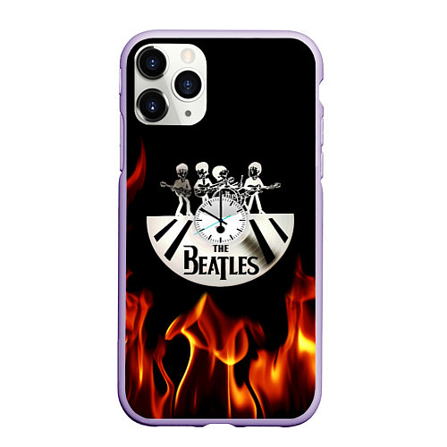Чехол iPhone 11 Pro матовый The Beatles / 3D-Светло-сиреневый – фото 1
