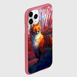Чехол iPhone 11 Pro матовый Рыжая лиса, цвет: 3D-малиновый — фото 2