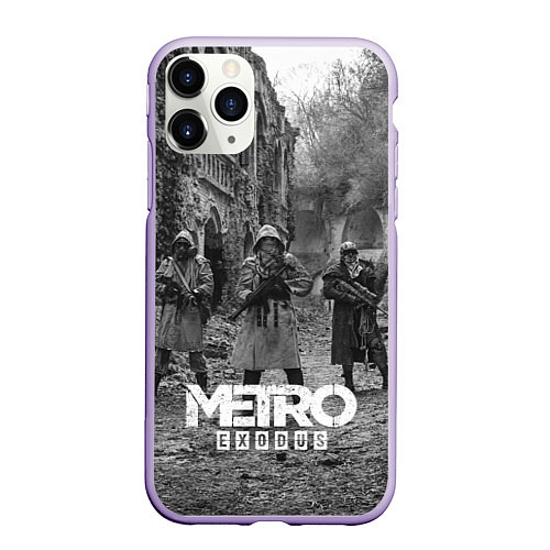 Чехол iPhone 11 Pro матовый Metro Exodus / 3D-Светло-сиреневый – фото 1