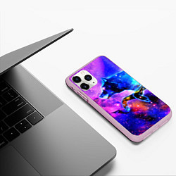 Чехол iPhone 11 Pro матовый Волки, цвет: 3D-розовый — фото 2