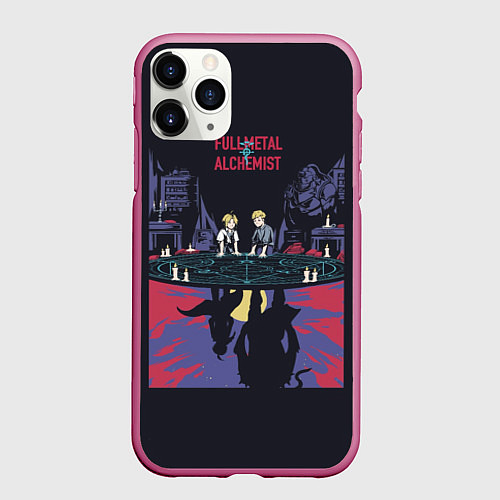 Чехол iPhone 11 Pro матовый Стальной Алхимик / 3D-Малиновый – фото 1