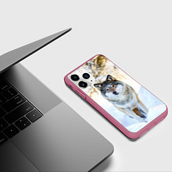 Чехол iPhone 11 Pro матовый Я зимой, цвет: 3D-малиновый — фото 2