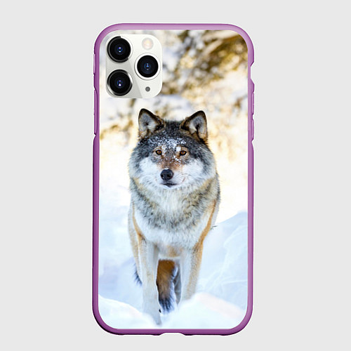 Чехол iPhone 11 Pro матовый Я зимой / 3D-Фиолетовый – фото 1