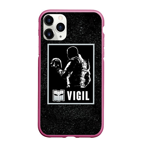 Чехол iPhone 11 Pro матовый Vigil / 3D-Малиновый – фото 1