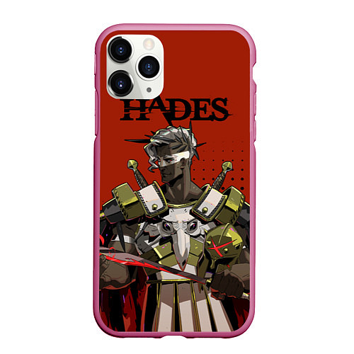 Чехол iPhone 11 Pro матовый Hades - Арес / 3D-Малиновый – фото 1