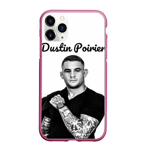 Чехол iPhone 11 Pro матовый Dustin Poirier / 3D-Малиновый – фото 1