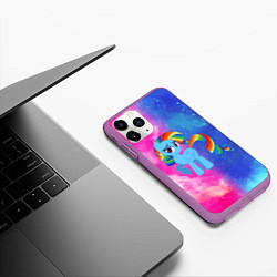 Чехол iPhone 11 Pro матовый Радуга Дэш, цвет: 3D-фиолетовый — фото 2