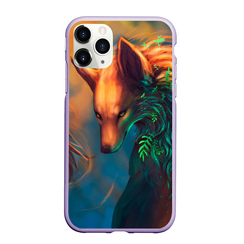 Чехол iPhone 11 Pro матовый Волшебная лиса / 3D-Светло-сиреневый – фото 1